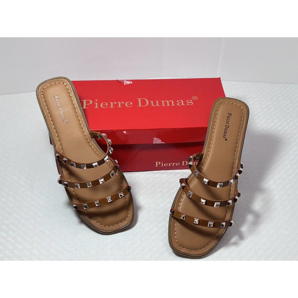 Pierre Dumas Studded Sandal in New Tan~Size 8 - Picture 13 of 13